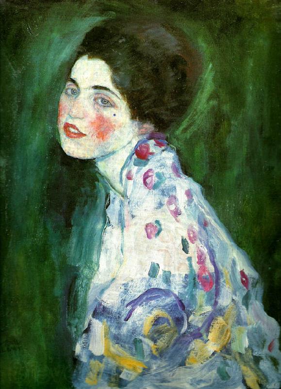 Gustav Klimt kvinnoportratt Norge oil painting art